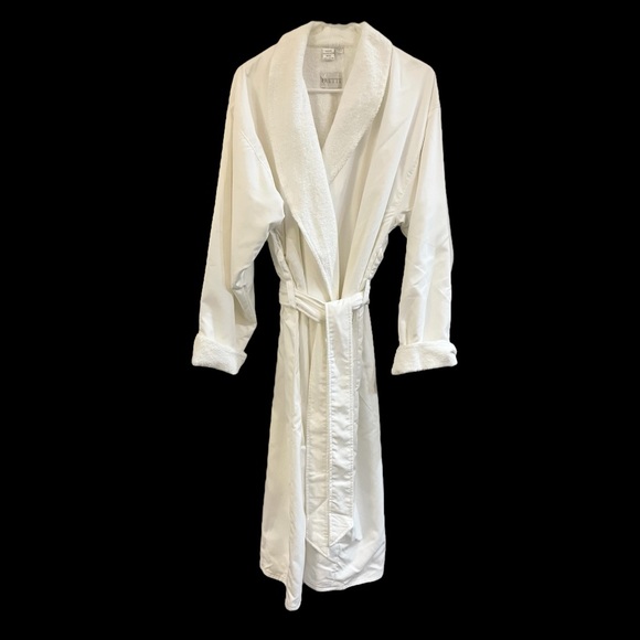 FRETTE WHITE TERRY UNISEX SPA BATHROBE SIZE XL - Picture 2 of 9